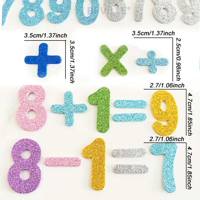 38pcs Glitter Foam Numbers 3D Stickers Assorted Colors DIY Party Supplies