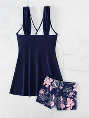 Floral Print Tankini Set Women's Swimsuit
