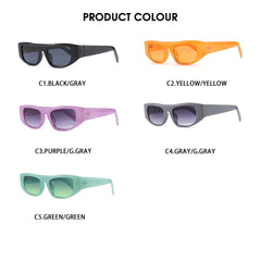 Small Frame Shield Glasses Vintage Y2K Gradient Shades Glasses