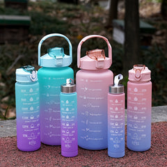 Gradient Frosted Plastic Water Cup Portable Large Capacity 3pcs Set