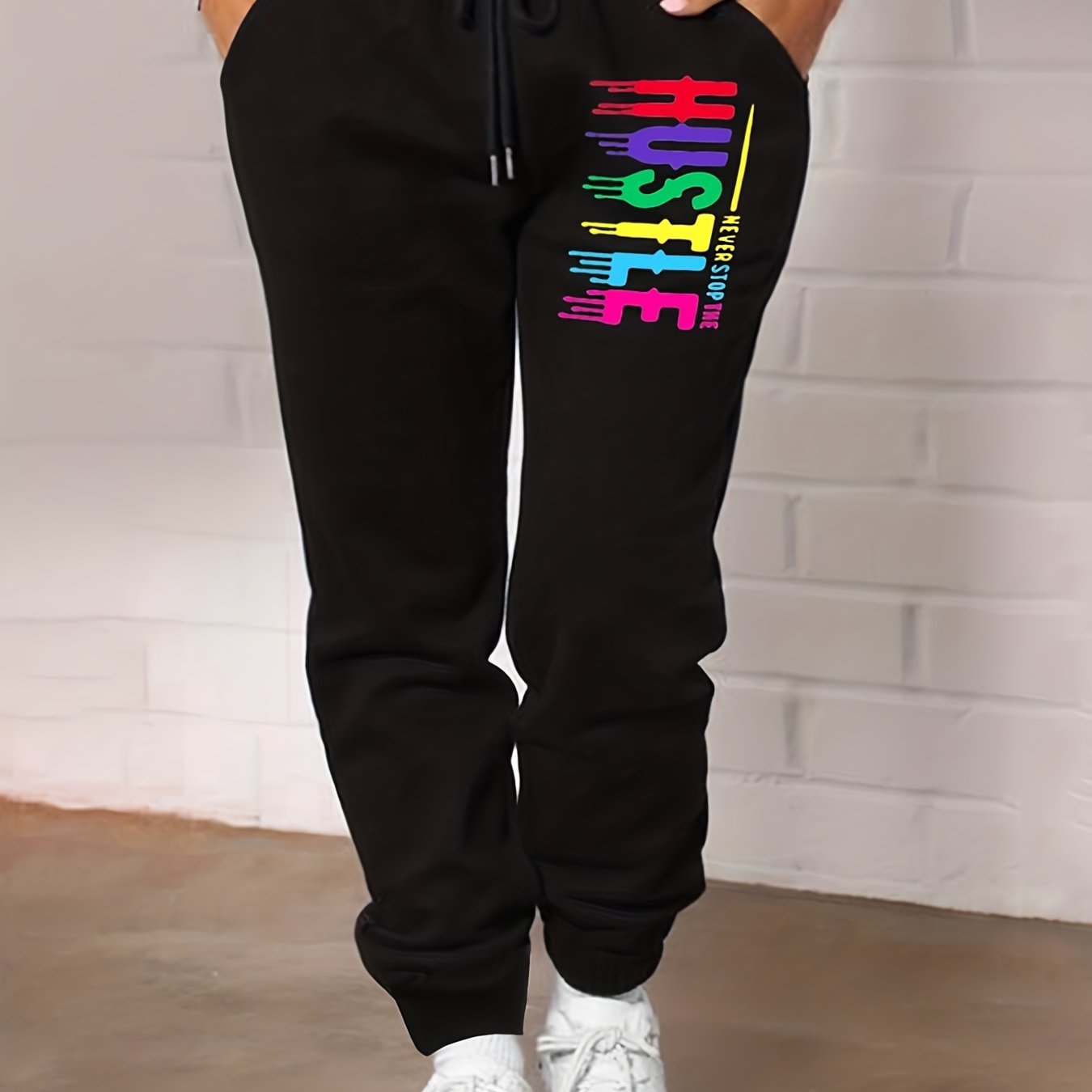Casual Sports Sweatpants Loose Fit Drawstring Sports Pants