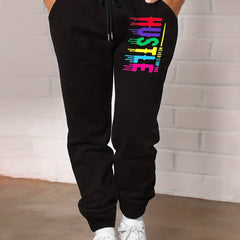 Casual Sports Sweatpants Loose Fit Drawstring Sports Pants