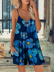 Floral Print Boho Jumpsuit Cami Romper
