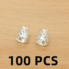100pcs Hair Hollow Beads Dreadlocks Rings Afro Beard Beads Hair Jewelry