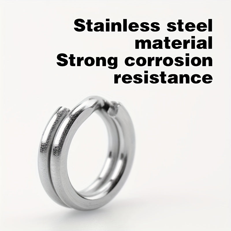 6pcs Big Game Terminal Tackle Ring Stainless Steel Open Split Ring