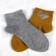 Heart Rhinestone Socks 5 Pairs Comfy Crew Women's Stockings