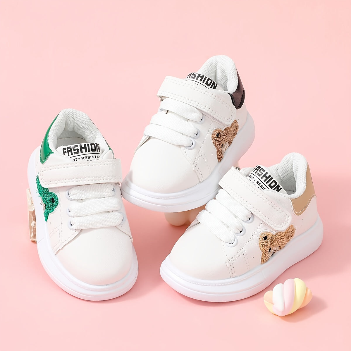 Kids Cartoon Bear Pattern Skate Shoes Spring Summer Sneakers
