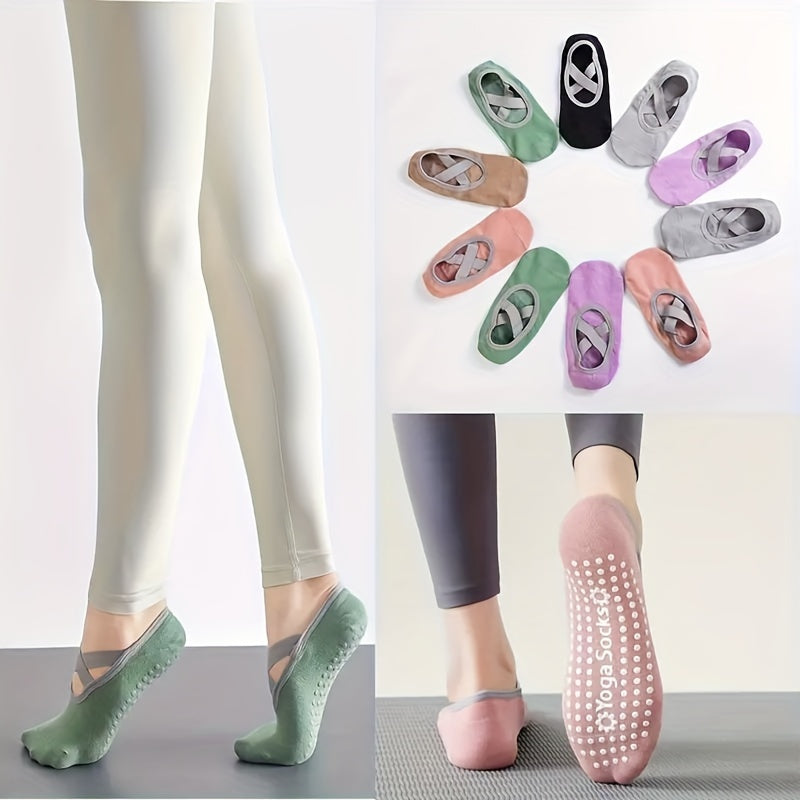 Yoga Socks Cross Strap Non Slip Exercise Pilates