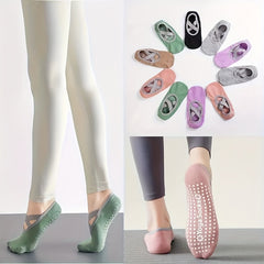 Yoga Socks Cross Strap Non Slip Exercise Pilates