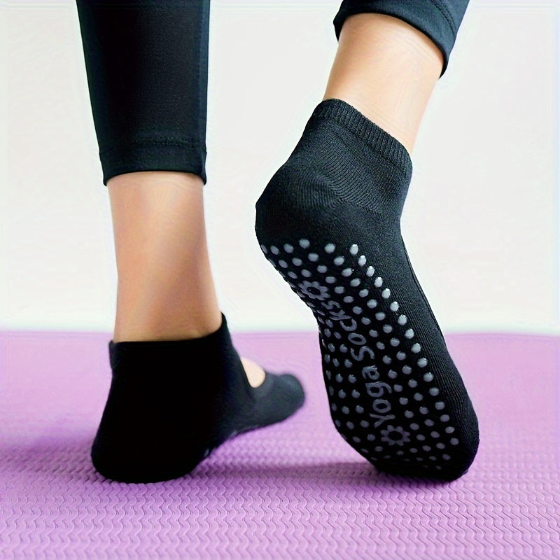 Women Pilates Socks Anti Slip Backless Yoga Ankle Dance Sports Socks