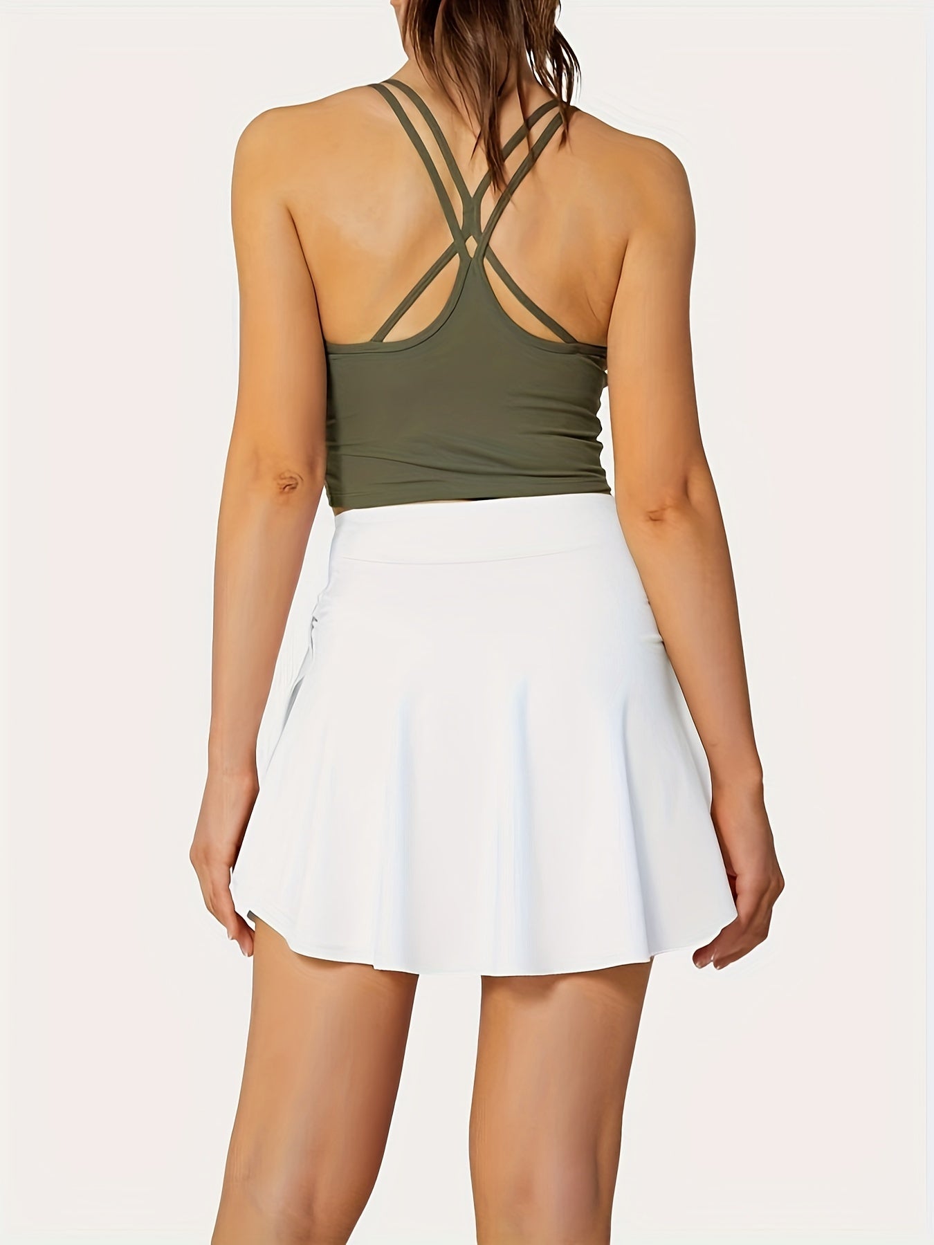 2 in 1 V Waist Tennis Skirt High Stretch Running Sports Skorts