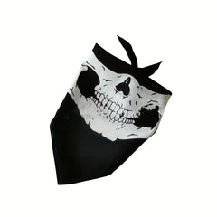 Skull Print Bandana Scarf Men Vintage Hair Square Hip Hop Style Square Scarf