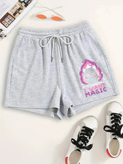 Cartoon Bear Print Lounge Shorts