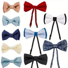10pcs Boys Ties Elegance Adjustable Toddler Ties Pin Bow Ties For Kids
