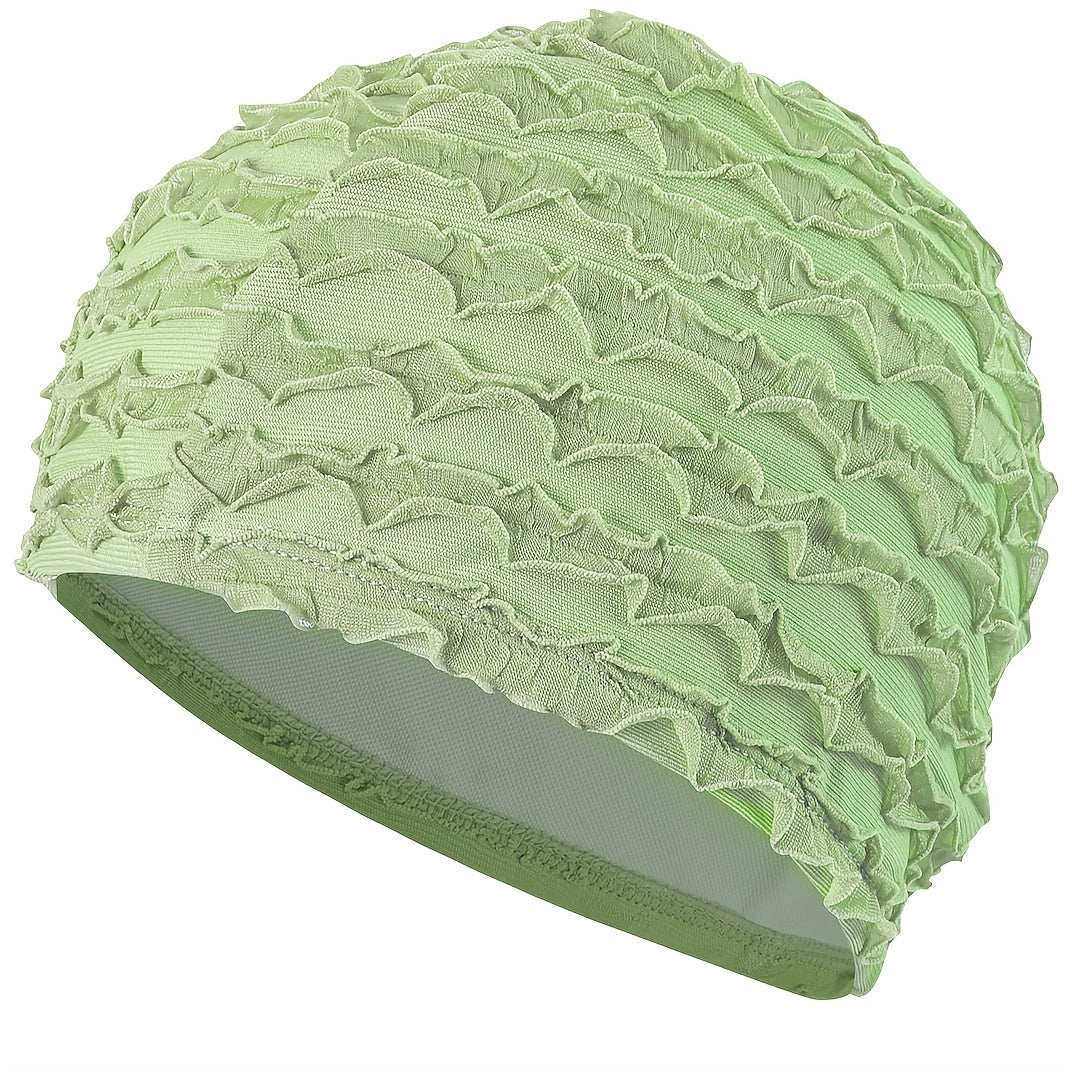 Large Size Double Layer Swimming Cap for Long Hair - Solid