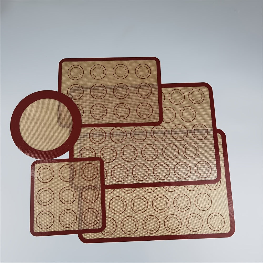 5pc Silicone Baking Mat Set Oven Kneading Pad Air Frying Pan Mat