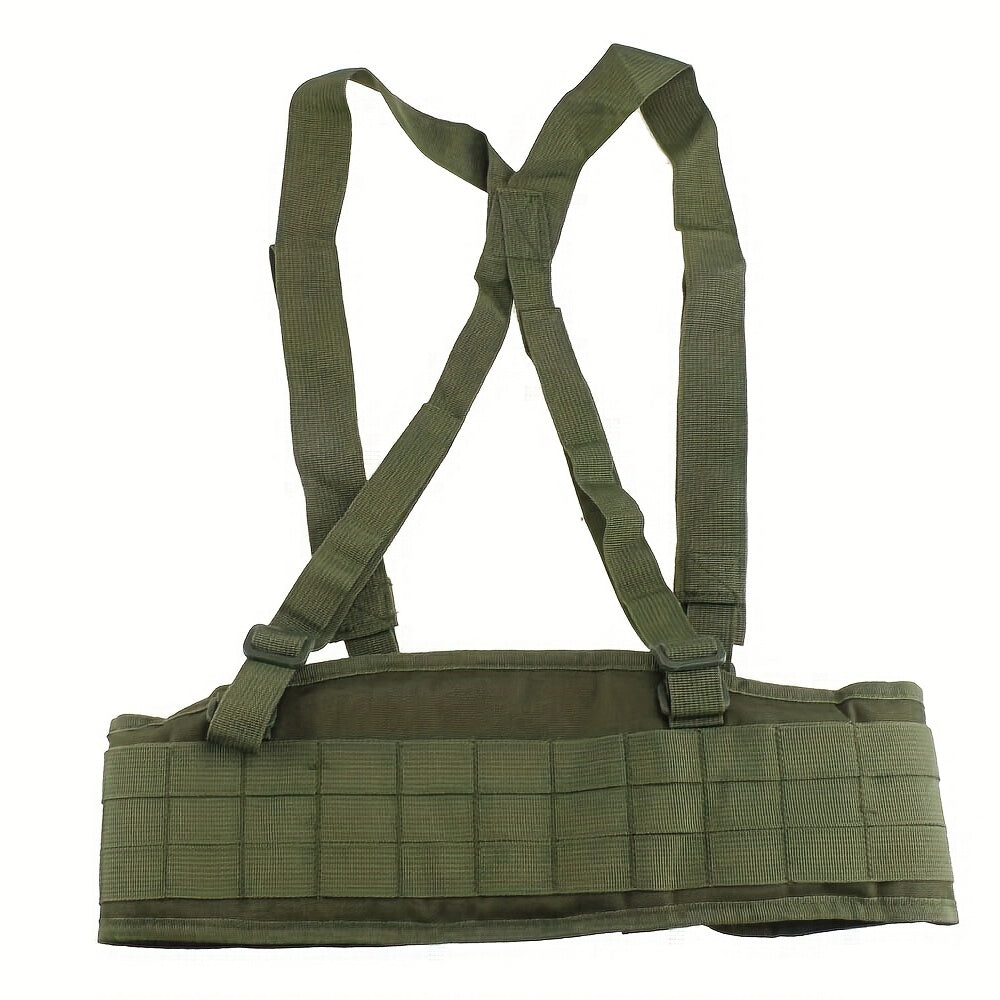 Tactical Waist Support with Suspenders and Padded Molle Belt