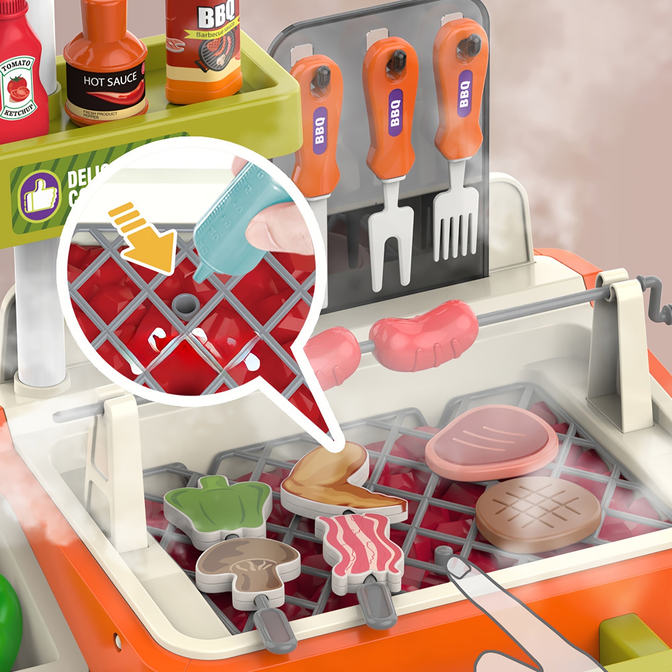 Smoky Sizzle Master Wagon Toy BBQ with Lights & Smoke
