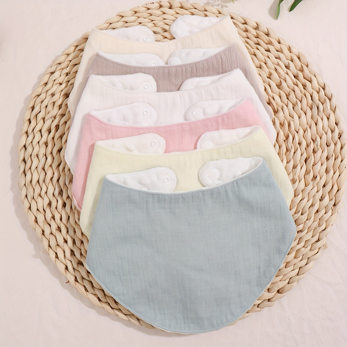 5pcs Baby Bibs Infant Fabric Bibs Triangle Scarf Feeding Burp Cloth