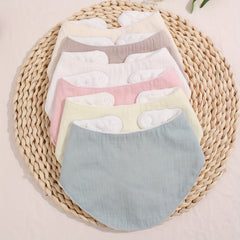 5pcs Baby Bibs Infant Fabric Bibs Triangle Scarf Feeding Burp Cloth