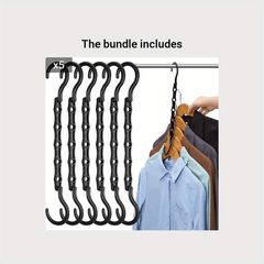 5pcs Plastic Hangers 5 Hole Magic Clothes Hanger For Clothes Storage