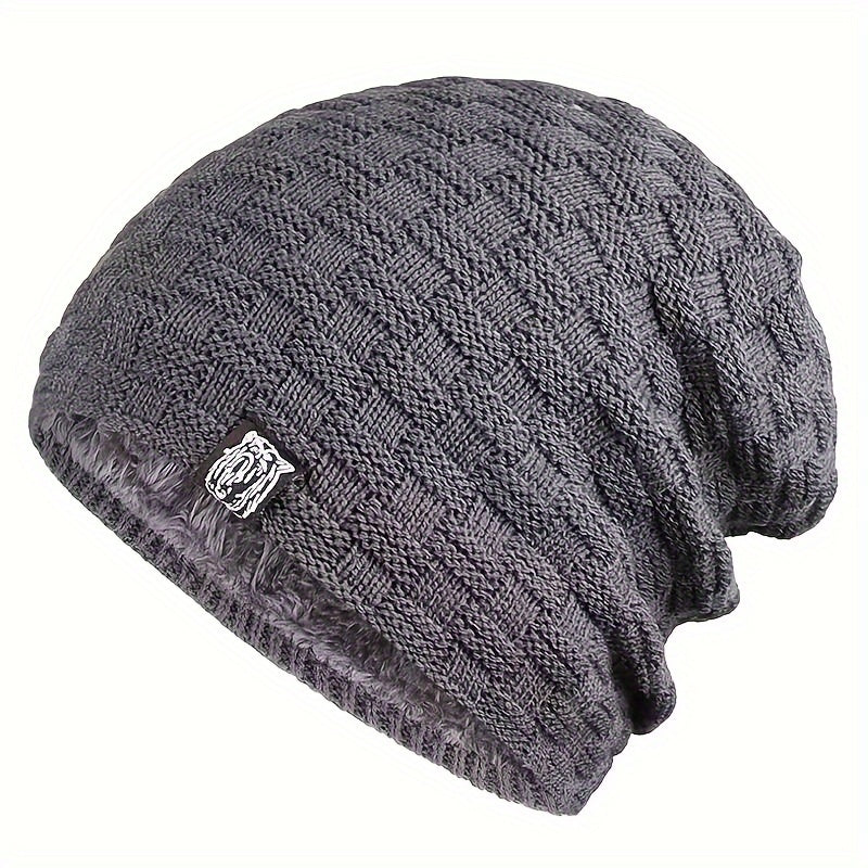 Winter Slouchy Hat Beanie Men Women Velvet Lining Thermal Outdoor