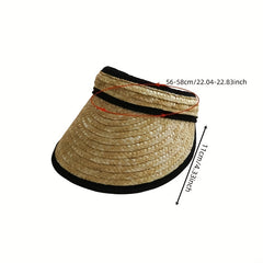 Vintage Straw Sun Visor Hat Lightweight UV Protection Summer Sun Hats