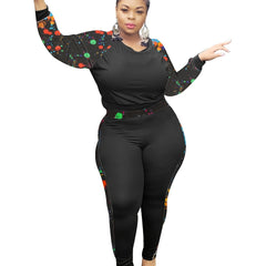 Tie Dye Shirt & Pants Set Women's Casual Stretchy Outfit
