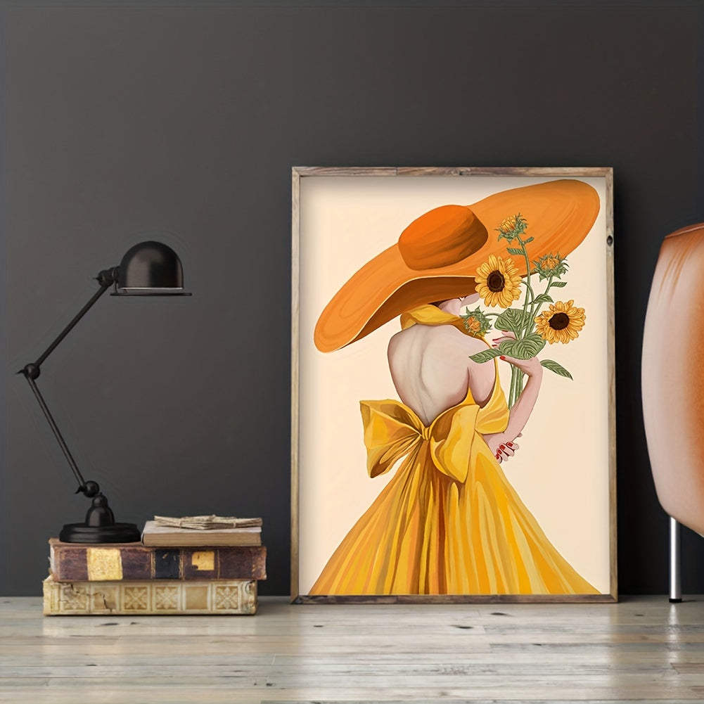 11CT DIY Sunflower Girl Cross Stitch Kit - Full Embroidery Art