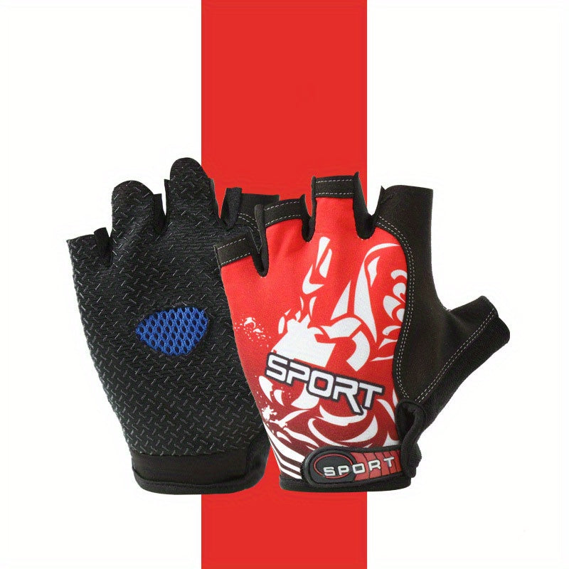 Breathable Half Finger Cycling Gloves Men Women Non Slip Shock Absorbent