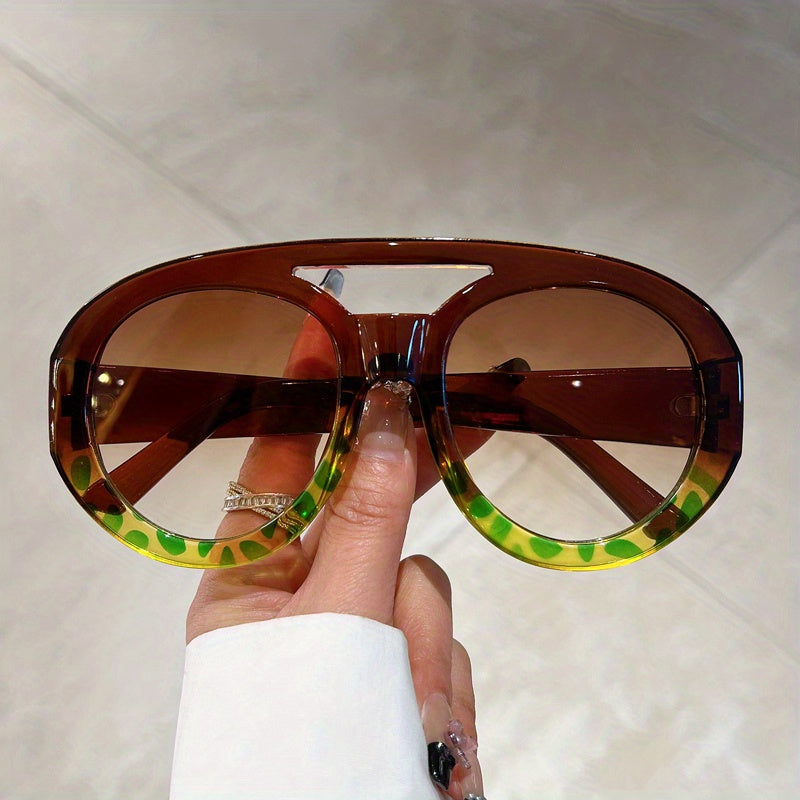 Y2K Top Bar Sunglasses Large Gradient Goggles UV400
