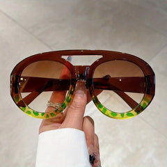 Y2K Top Bar Sunglasses Large Gradient Goggles UV400