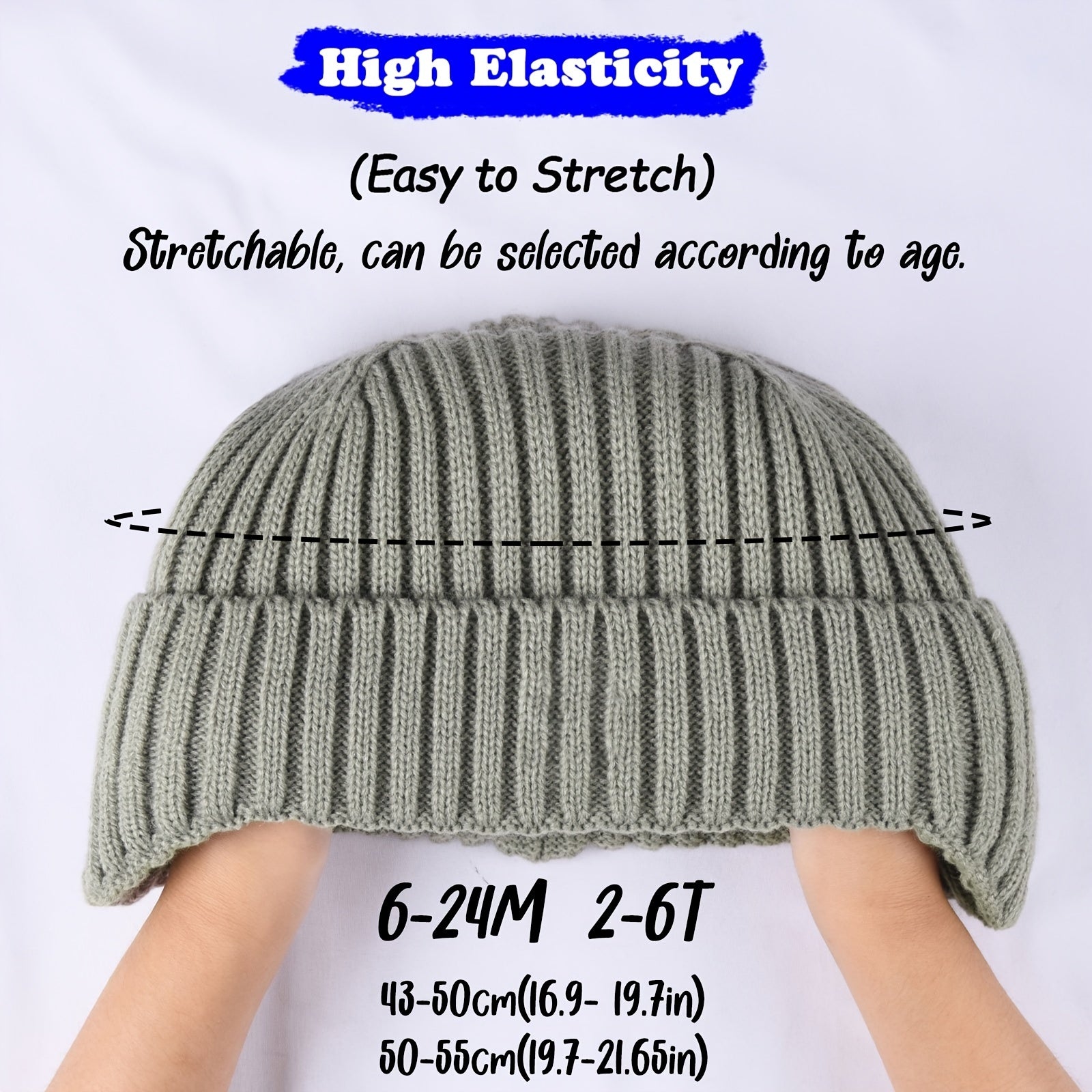 Sport Windproof Knit Beanie Hat With Fleece Lined For Kids