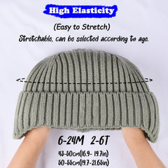 Sport Windproof Knit Beanie Hat With Fleece Lined For Kids