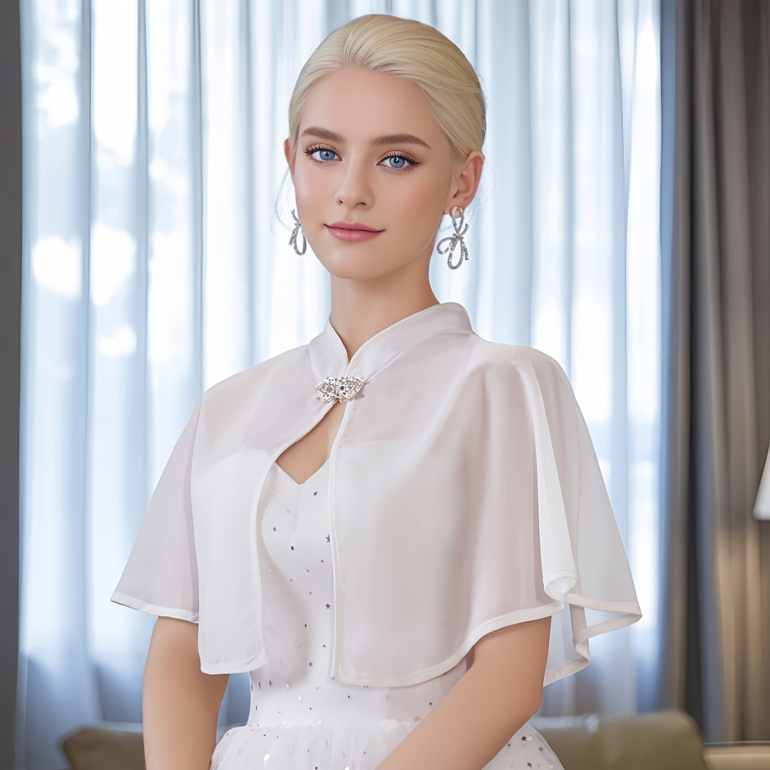 Bridal Thin Shawl with Buckle for Wedding Banquet Party