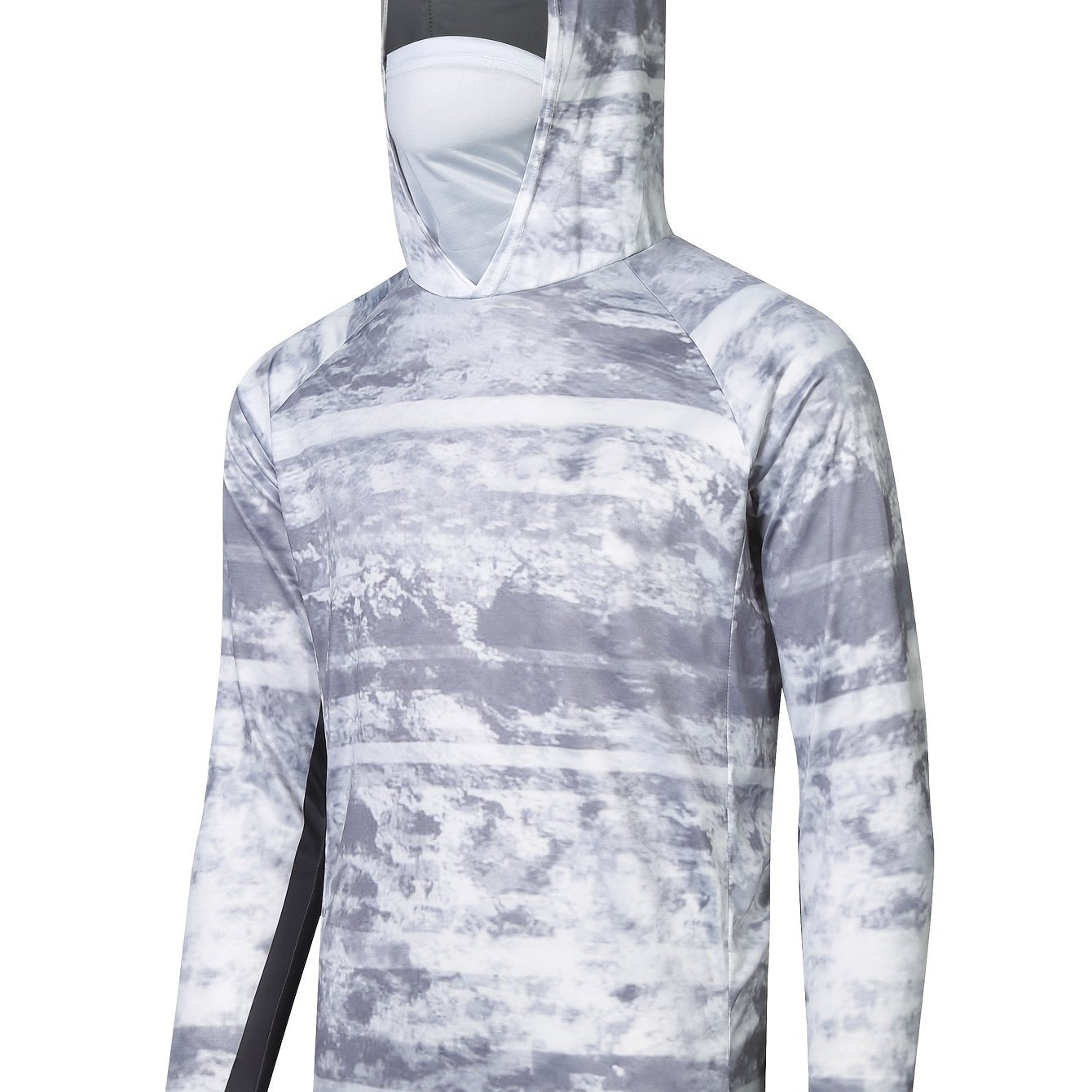 Men's Sun Protection Hooded Shirt With Mask Active Camouflage