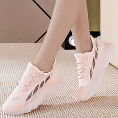 Women's Knitted Sports Shoes Lace Up Running Tennis Sneakers
