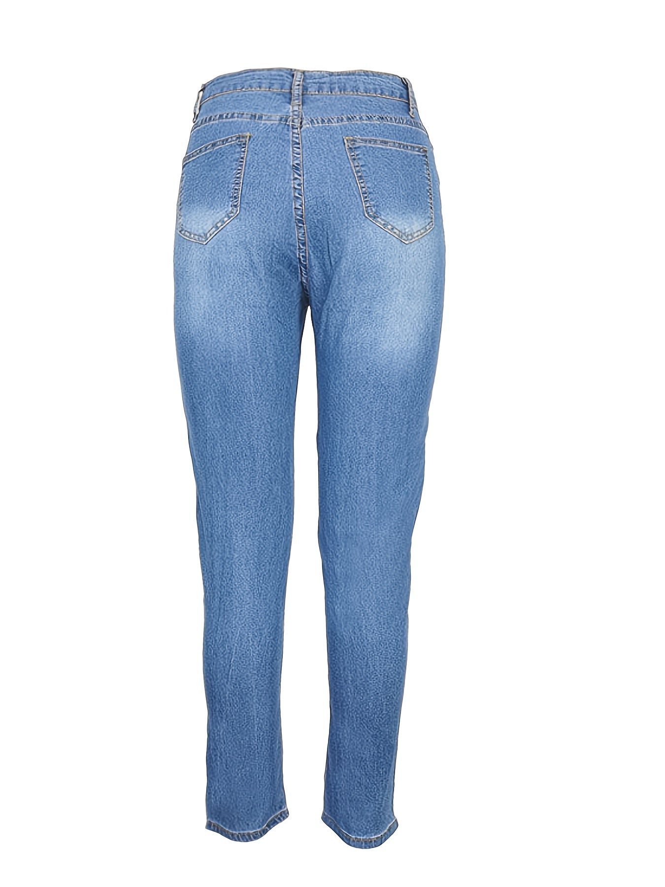 Butterfly Print High Rise Stacked Jeans