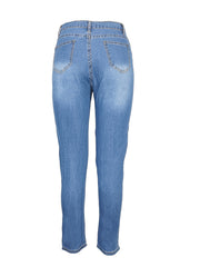 Butterfly Print High Rise Stacked Jeans