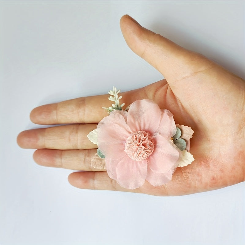 3pcs Girls Pearl Flower Hair Clips Kids Hair Accessories