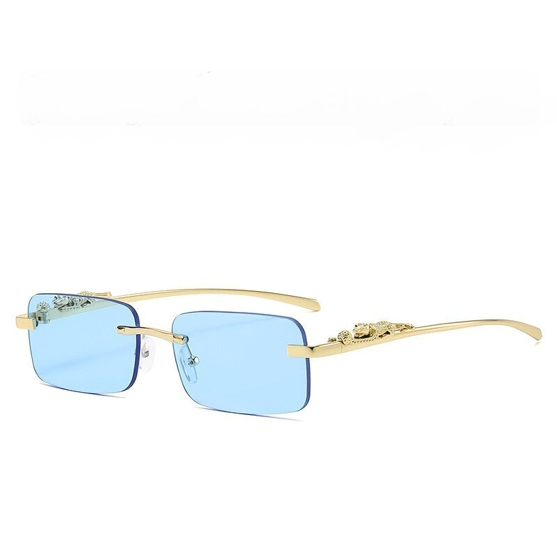 Gradient Tint Golden Frame Sunglasses Vintage Oversized Square