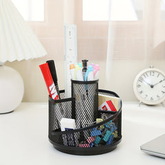 Rotating Pen Holder Mesh Makeup Brush Storage Office Desktop Stationery