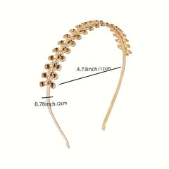 Baroque Bridal Leaf Shape Head Hoop Alloy Headband Wedding Hair Accessories