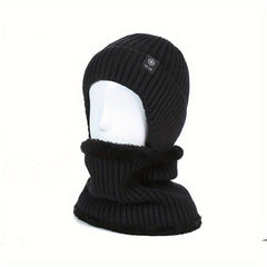 Warm Knitted Beanie Hat & Scarf Set with Ear Protection