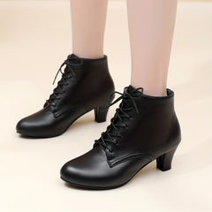 Lace Up Ankle Boots Chunky Heel Oktoberfest Dress Shoes