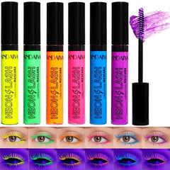 UV Glow 6 Colors Neon Mascara Matte Waterproof Smudge Proof Fluorescent Makeup
