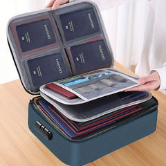 Fireproof 3-Layer Document Bag With Lock & Water Resistant Zipper