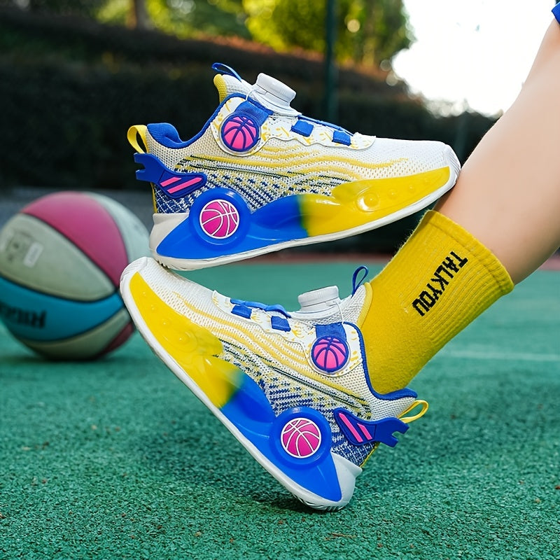 Boy's Running Shoes Rotating Buckle Anti-skid Breathable Sneakers