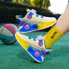 Boy's Running Shoes Rotating Buckle Anti-skid Breathable Sneakers