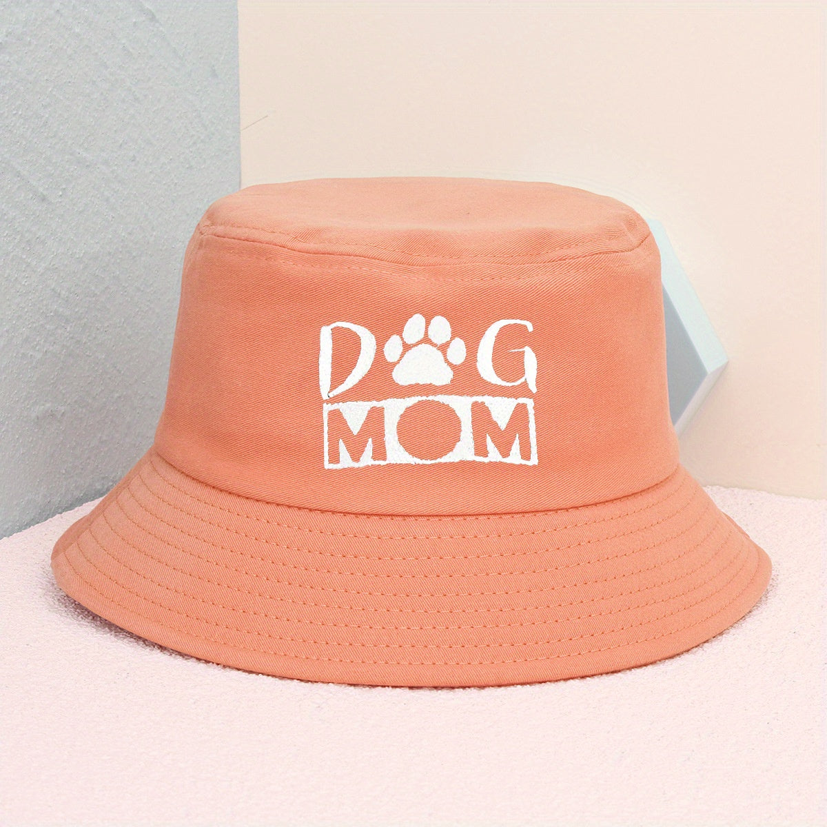 Solid Cotton Dog Mom Bucket Hat Lightweight Sunshade Fisherman Cap